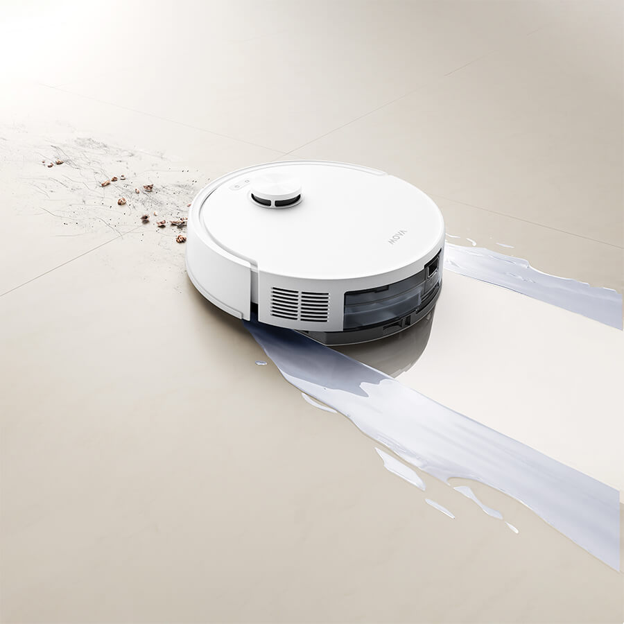 Vacuums and Mops in One Pass.